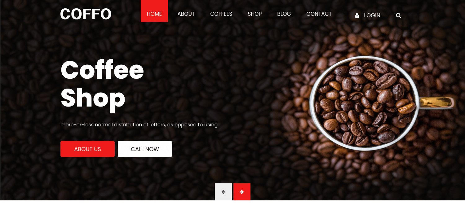 Coffo - Free Bootstrap 4 Restaurant & Shop Website Template