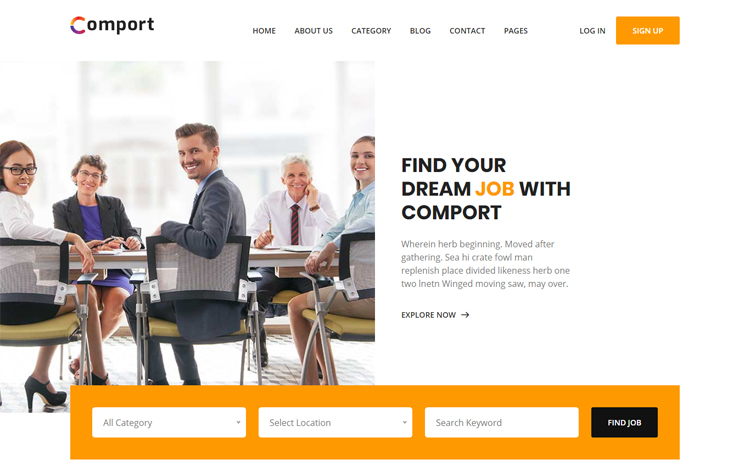Comport - Free Bootstrap 4 HTML5 job board template