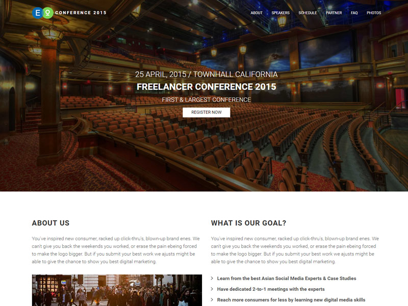Conference Lite - Free Responsive Event Website Bootstrap HTML5 Template in 2017