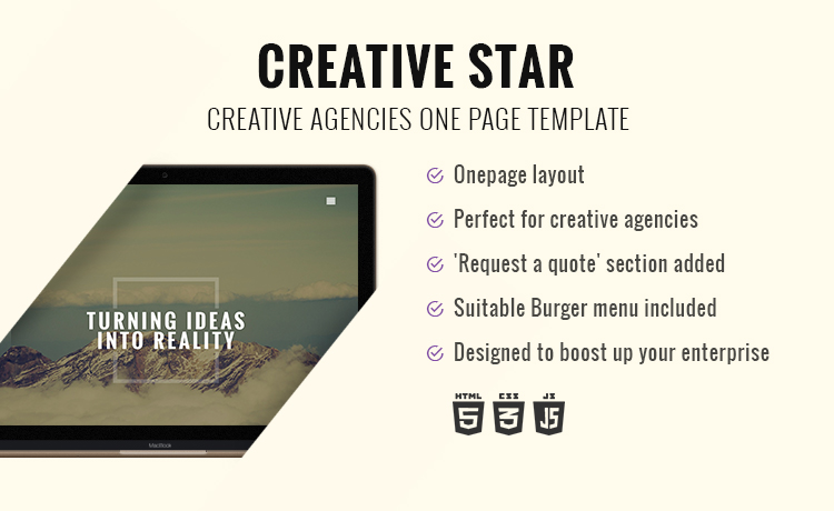 Creative Star - A One Page Agency Bootstrap Template