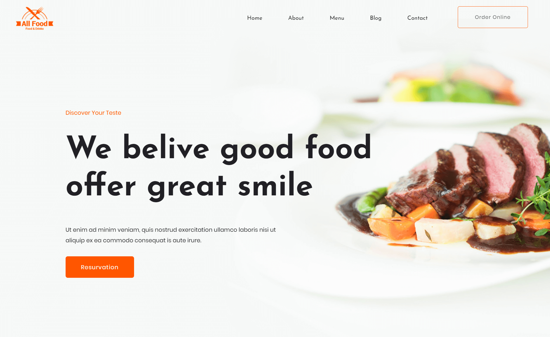 AllFood - Free Responsive Bootstrap 4 HTML5 Restaurant website Template