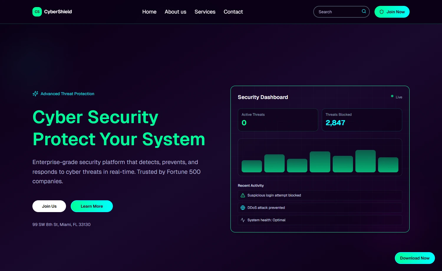 CyberShield - Free Tailwind CSS Business Website Template