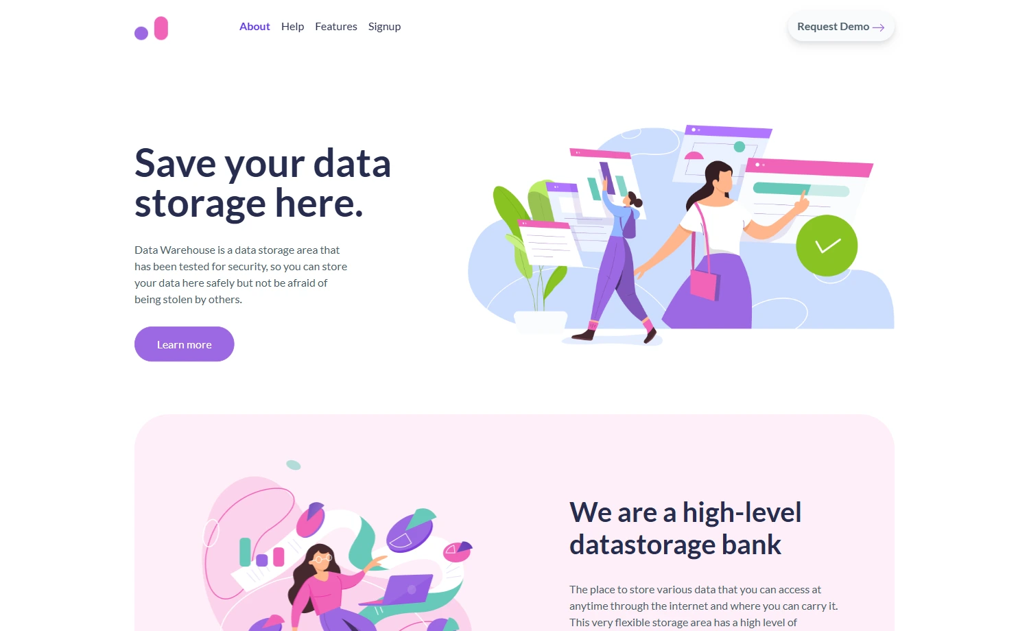 DataWarehouse - Free Bootstrap 5 HTML5 Landing Page Template