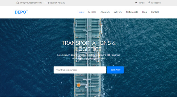 Deport - Free Bootstrap 4 HTML5 One Page Transportation Website Template