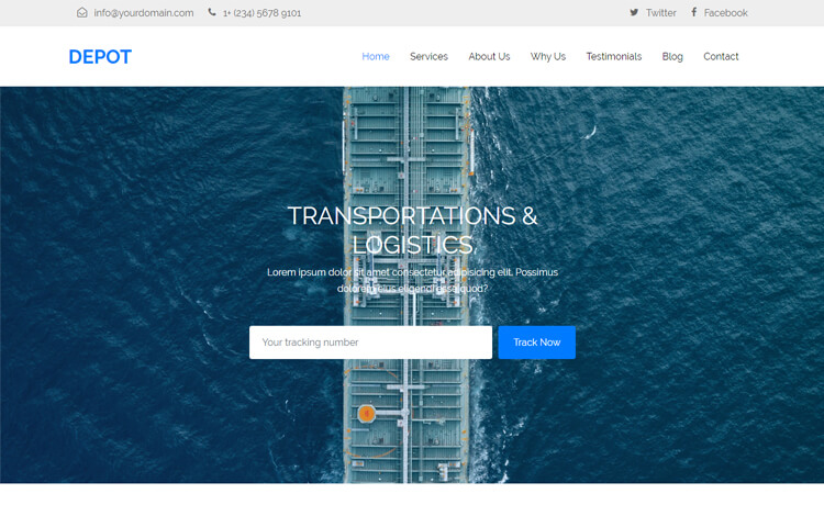Depot - Free Bootstrap 4 HTML5 Transportation Website Template