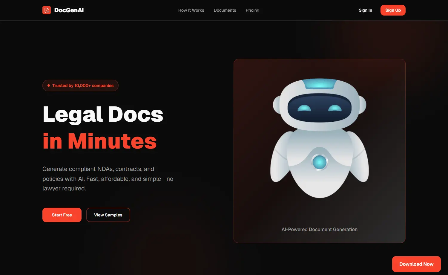 DocGenAI - Free Tailwind CSS & Next.js Landing Page Template