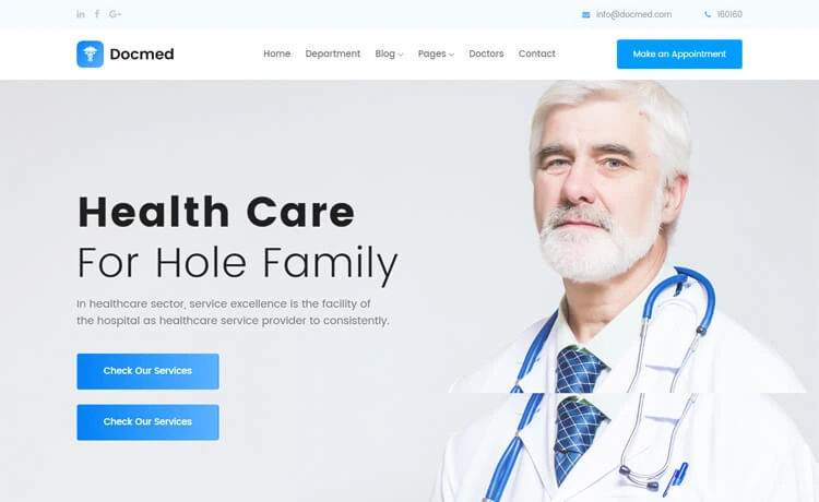 Docmed - Free Bootstrap 4 HTML5 Healthcare Website Template