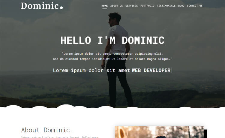 Dominic - Free Bootstrap 4 HTML5 Portfolio Website Template