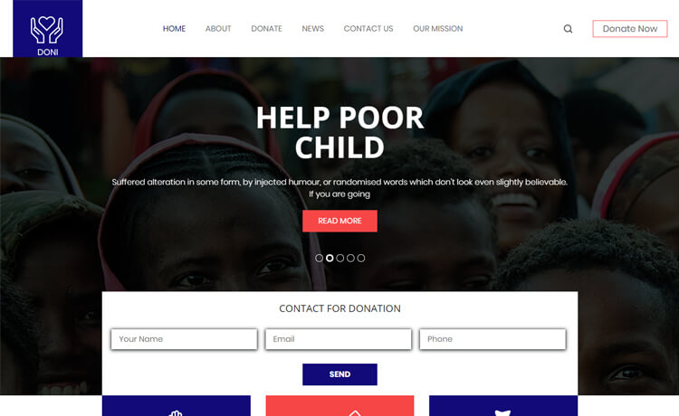 Doni - Free Bootstrap 4 HTML5 Charity Website Template