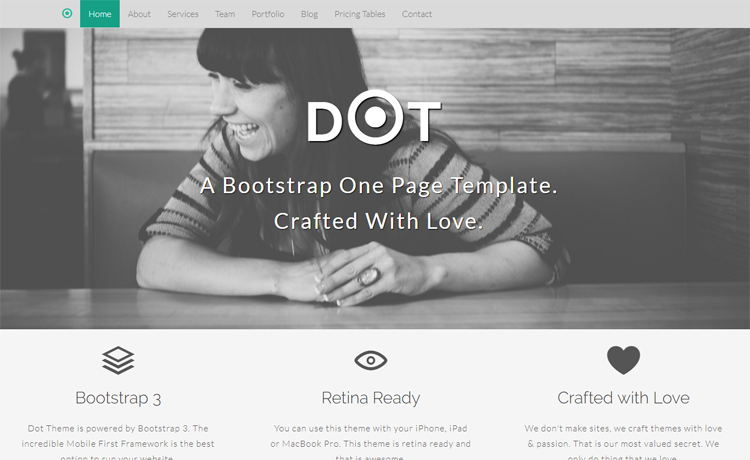 Dot - Free Bootstrap HTML5 one-page agency personal portfolio website template