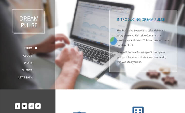 Dream Pulse - Free Bootstrap 4 HTML5 One-page Portfolio Website Template