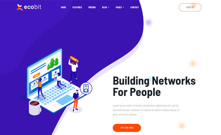 Ecobit - Free Bootstrap 4 HTML5 Landing Page Template