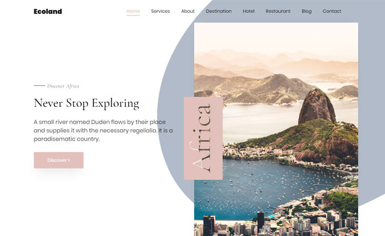 Ecoland - Free HTML5 Bootstrap 4 Travel Agency Website Template