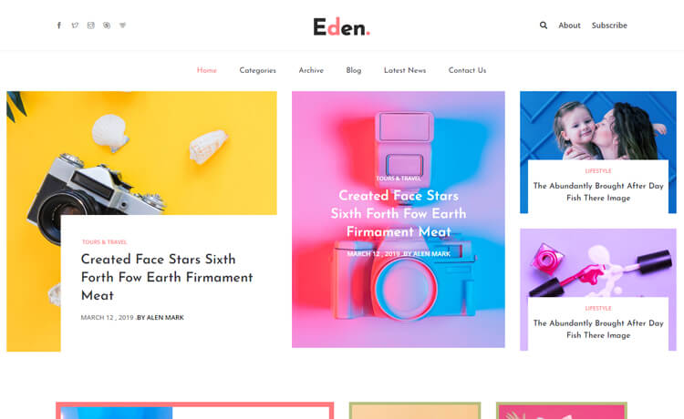 Eden - Free Bootstrap 4 HTML5 Responsive Magazine Website Template
