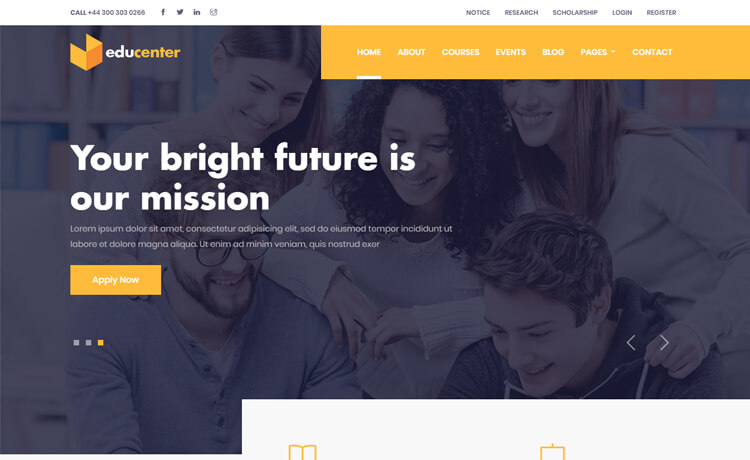 Educenter - Free HTML5 Bootstrap 4 Education Website Template