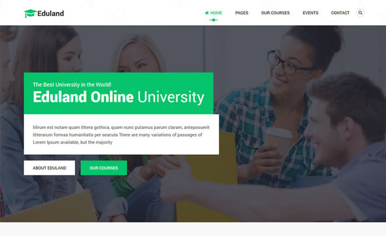 Eduland - Free Bootstrap 4 HTML5 Education Website Template