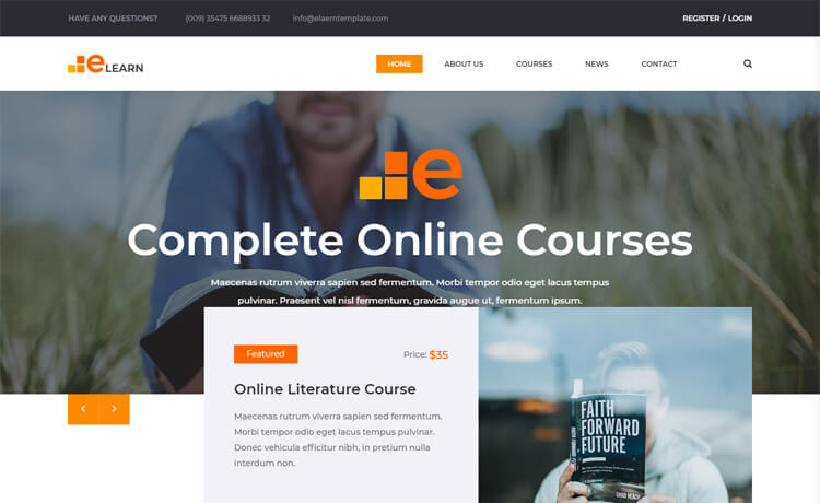 Elearn - Free Bootstrap 4 HTML5 Education Website Template