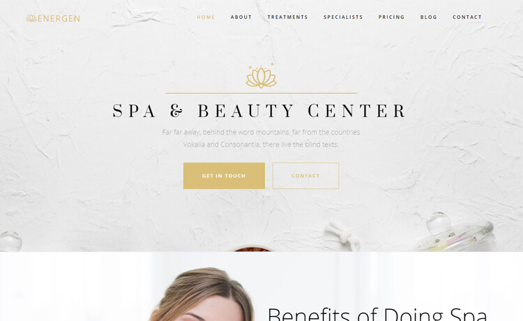 Energen - Free Bootstrap 4 HTML5 Beauty Salon Website Template