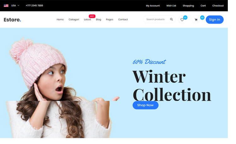 eStore - Free Bootstrap 4 HTML5 eCommerce Website Template