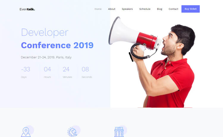 Eventalk - Free Bootstrap 4 HTML5 Event Management Website Template