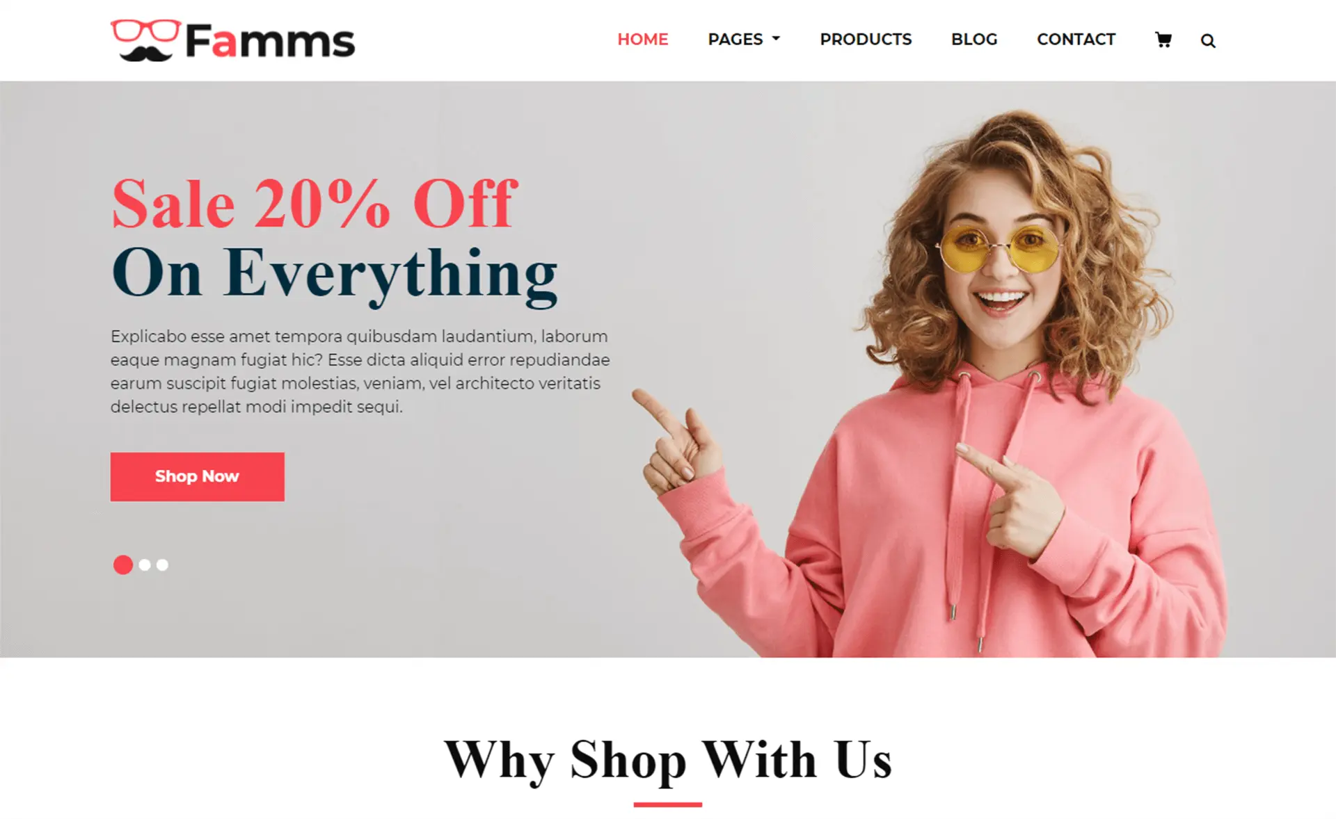 Famms - Free Bootstrap 4 E-commerce Website Template