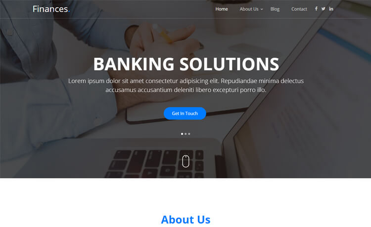 Finances - Free Bootstrap 4 HTML5 One-page Banking Website Template