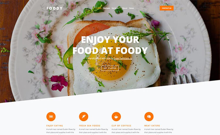 Foody - Free Bootstrap 4 HTML5 Restaurant Website Template