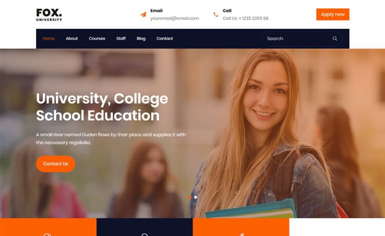Fox - Free Responsive HTML5 Bootstrap 4 Education Website Template