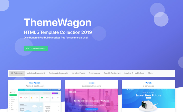 Template Collection 2019 - One Hundred FREE HTML5 Templates in One Pack