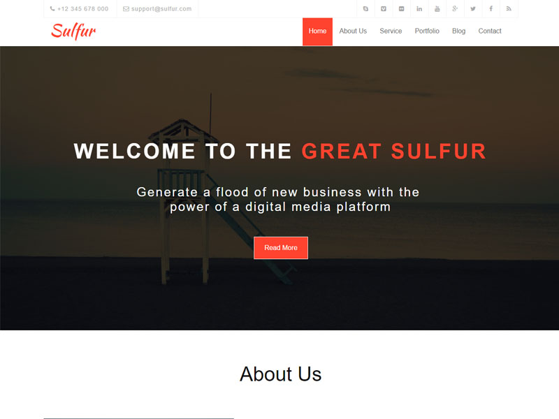 Sulfer - Free Multipage Multipurpose Bootstrap Template