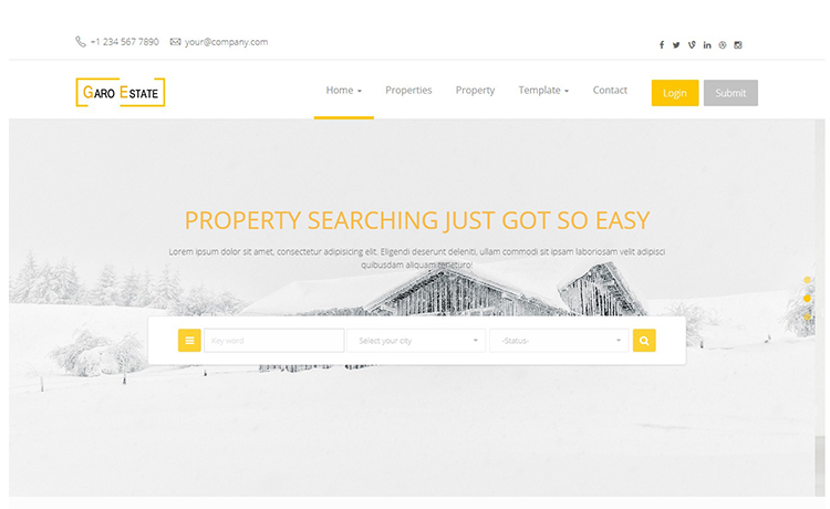 Garo Estate - Free HTML5 Bootstrap Multipage Real Estate Template