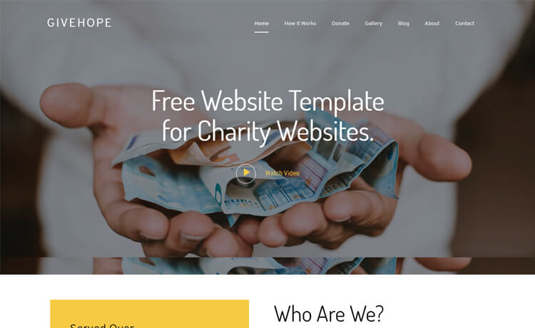 GiveHope - Free Bootstrap 4 HTML5 Charity Website Template