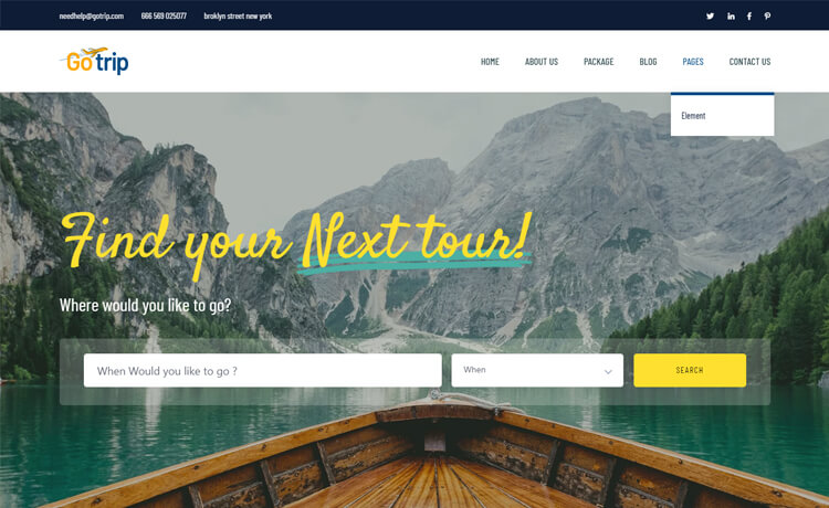 GoTrip - Free Bootstrap 4 HTML5 Travel Website Template