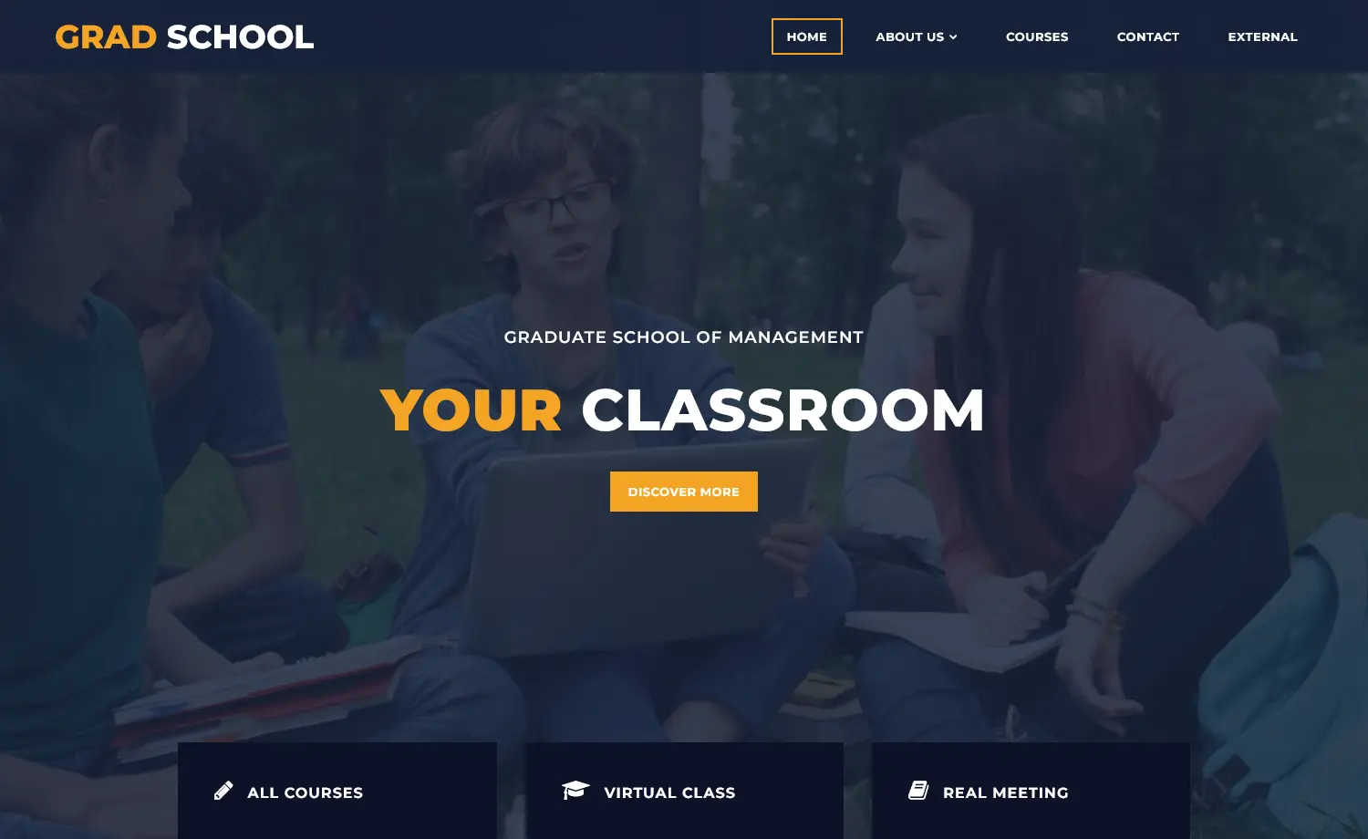 Grad School - Free Bootstrap 4 HTML5 Educational Website Template
