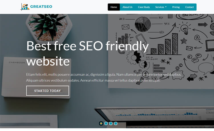 GreatSeo - Free responsive Bootstrap 4 HTML5 agency website template