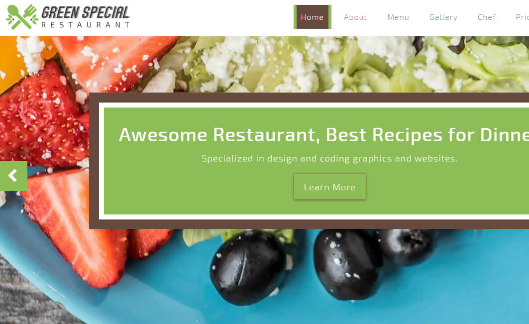 Green Special - Free Bootstrap 4 HTML5 Restaurant Website Template