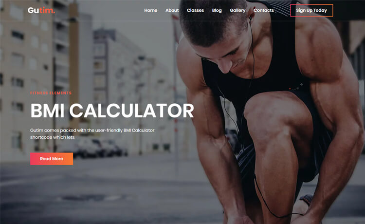 Gutim - Free Bootstrap 4 HTML5 Fitness Website Template