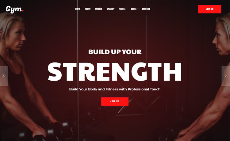 Gym2 - Free Bootstrap 4 HTML5 Fitness Website Template