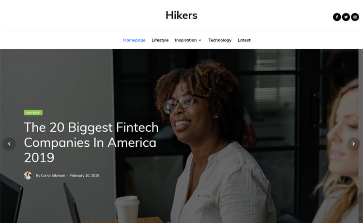 Hikers - Free Responsive Travel Blog Website Template