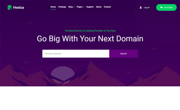 Hostza - Free Bootstrap 4 HTML5 Web Hosting Agency Website Template