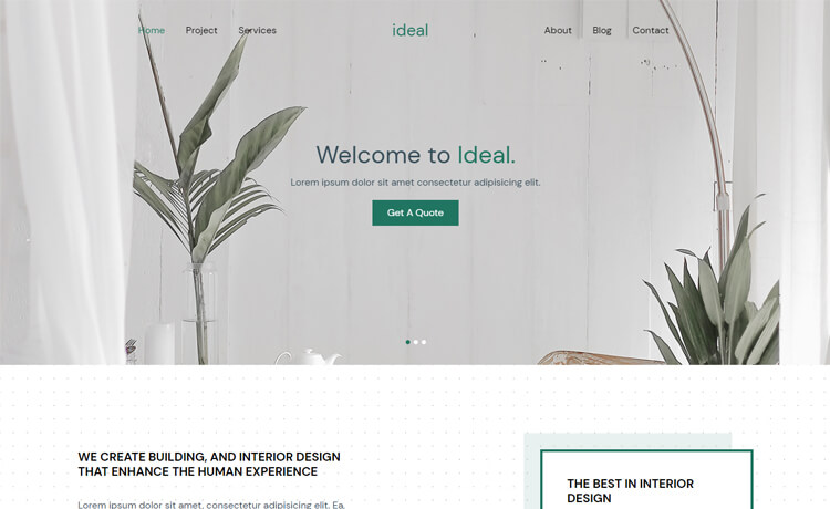 Ideal - Free Bootstrap 4 HTML5 Interior Design Agency Website Template