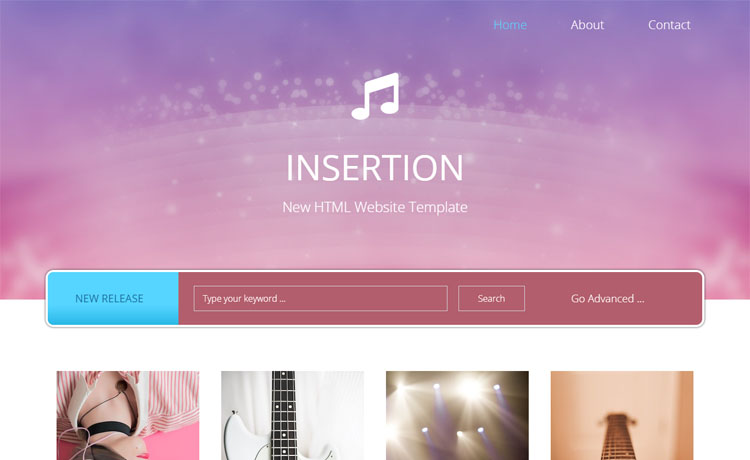 Insertion - A Multi-page free HTML5 Bootstrap 4 musical portfolio website template