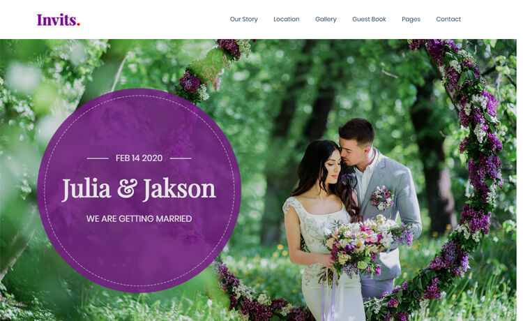 Invits - Free Responsive Bootstrap 4 HTML5 Wedding Website Template