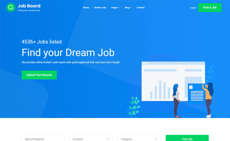 Job Board - Free Bootstrap 4 HTML5 Job Board Website Template