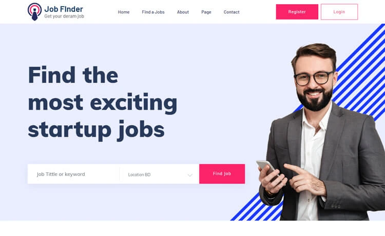 JobFinderPortal - Free Bootstrap 4 HTML5 Job Portal Website Template