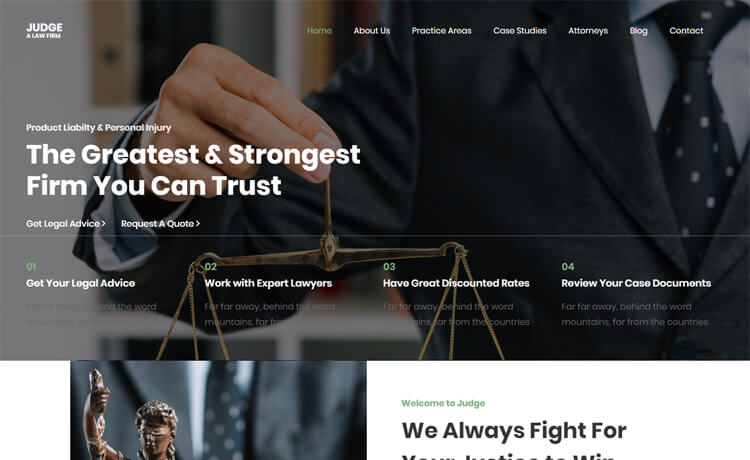 Judge - Free Bootstrap 4 HTML5 Law Firm Website Template