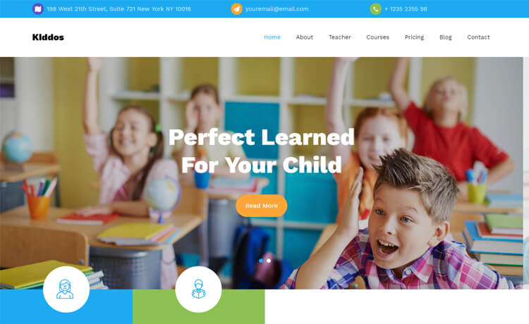 Kiddos - Free HTML5 Bootstrap 4 Education Website Template