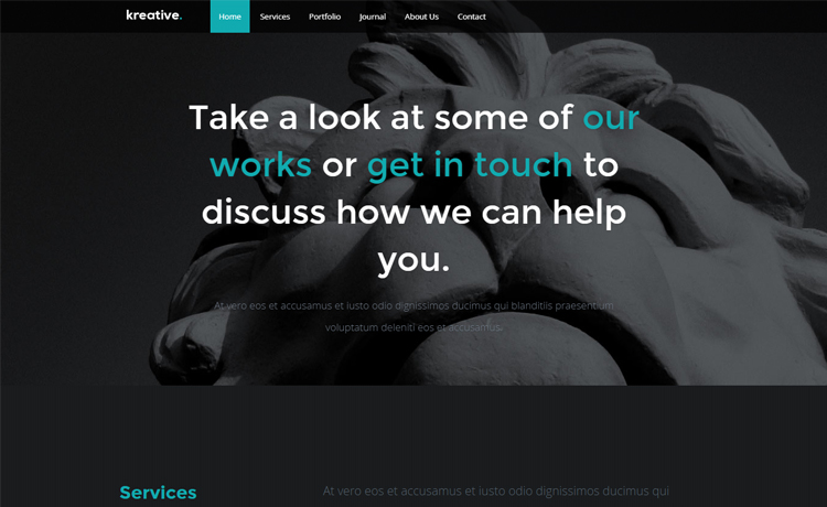 Kreative - Free HTML5 one-page digital agency website template