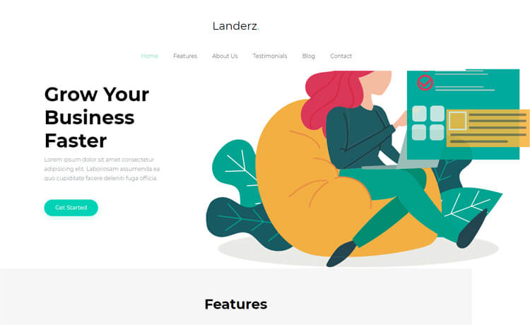 Landerz - Free Bootstrap 4 Business Landing Page Website Template