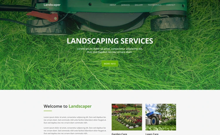 Landscaper - Free Bootstrap HTML5 one-page gardening landscaping website template